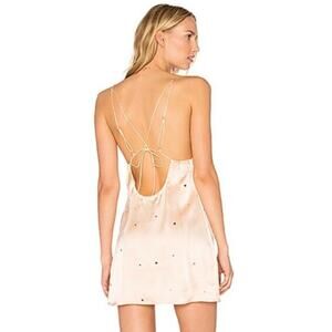 For love and lemons pink satin slip dress - size small